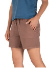Short mujer color café, diseño casual, material Tencel y spandex, ideal para días cálidos.