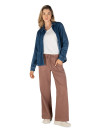 Chaqueta azul de mujer, mezcla de Tencel y poliéster, estilo casual que eleva cualquier conjunto.