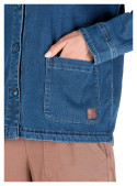 Chaqueta azul casual de mujer, caída natural y suave elasticidad, perfecta para oficina o salidas.