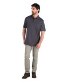 Pantalón casual verde para hombre en canvas de algodón, mostrando textura firme y elasticidad.
