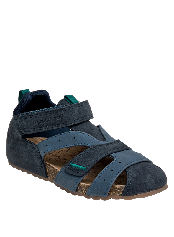 Calzado infantil azul, estilo casual, construcción sintética, versátil para actividades diarias.