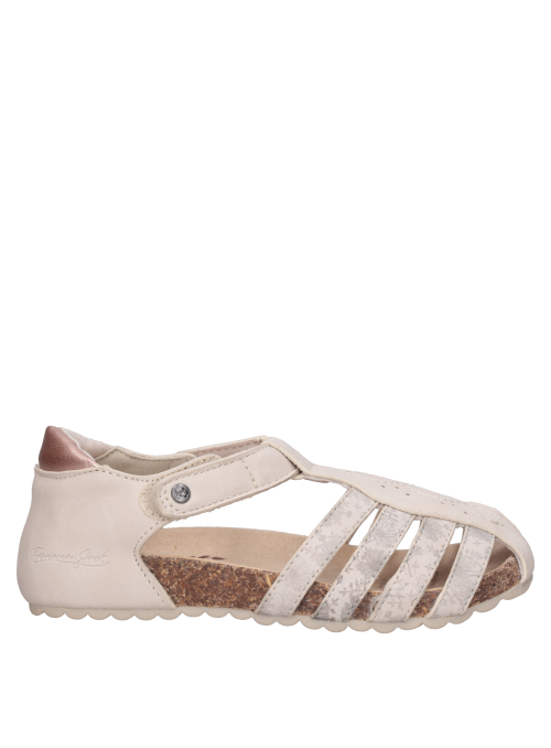 Sandalia casual blanca para niña, diseño limpio y luminoso, ideal para outfits frescos.