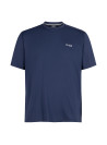Polera training azul para hombre, sin adornos, costuras prolijas, versátil para diversas combinaciones.