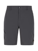 Detalle de la cintura del short gris para hombre, estilo clásico.