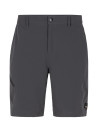 Detalle de la cintura del short gris para hombre, estilo clásico.