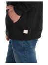 Polerón casual negro masculino, tejido suave y fácil de cuidar.