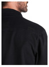 Chaqueta negra masculina, combinación de comodidad y estilo casual.
