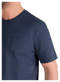 Manga corta de polera azul masculina, perfecta para días relajados.