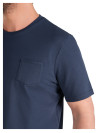 Manga corta de polera azul masculina, perfecta para días relajados.