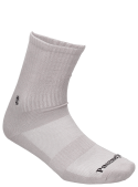 Tejido transpirable en calcetines gris unisex, ideal para combinar con zapatillas urbanas.
