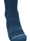 Calcetines azules unisex confeccionados en algodón, poliéster y elastano para uso diario.