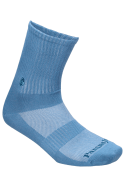 Ajuste cómodo y elástico en calcetines azules unisex.