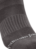 Calcetines grises unisex con mezcla de algodón, poliéster y elastano para comodidad diaria.
