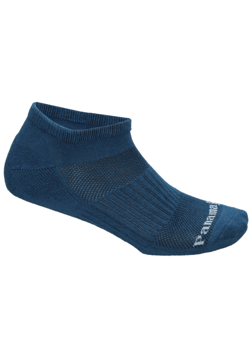 Textura suave y flexible de los calcetines azules para uso diario.