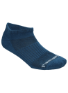 Vista de la puntera reforzada en calcetines azules unisex.
