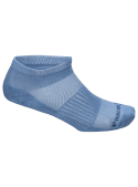 Vista de la textura suave y resistente de los calcetines unisex azules para actividades cotidianas.