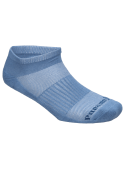 Primer plano de calcetines azul versátil, combinables con zapatillas urbanas y atuendos relajados.
