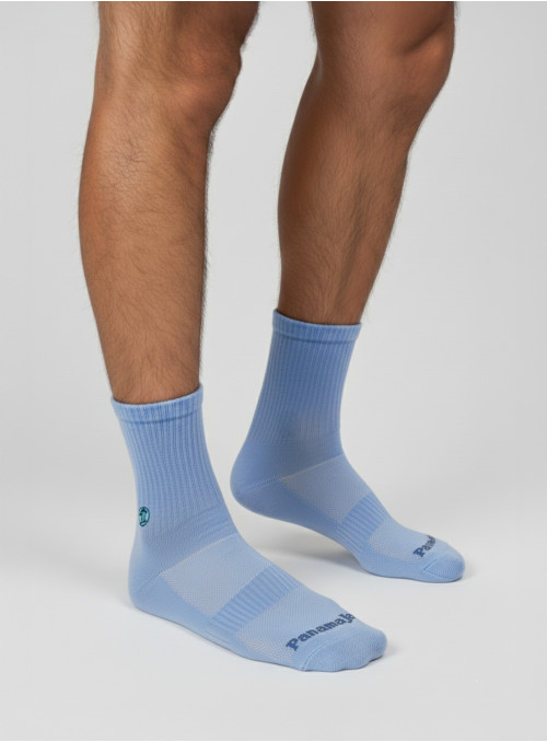 Textura suave de calcetines azules unisex para uso diario.