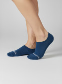 Calcetines unisex azules de diseño clásico, con acabado liso y tacto suave.