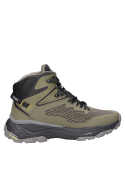 Botín de hombre verde, estilo moderno, recomendado para actividades al aire libre y trail running.
