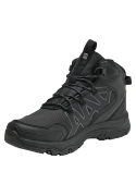 Botín outdoor negro para hombre, estilo moderno, ideal para trekking urbano y senderismo.