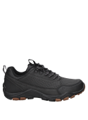 Zapato de senderismo negro para hombre, estilo funcional, perfecto para entornos urbanos y naturales.