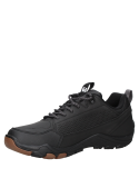 Calzado sintético negro para hombre, diseño robusto, recomendado para actividades al aire libre.