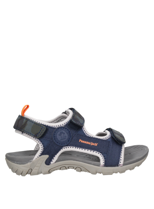 Sandalia infantil azul, estilo casual, para niño, con suela plana sintética, adecuada para el uso diario en la ciudad.