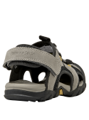 Calzado infantil gris, diseño simple y resistente, perfecto para aventuras al aire libre.