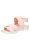 Sandalia plana rosada para niña, estilo casual, ideal para paseos y aventuras urbanas.