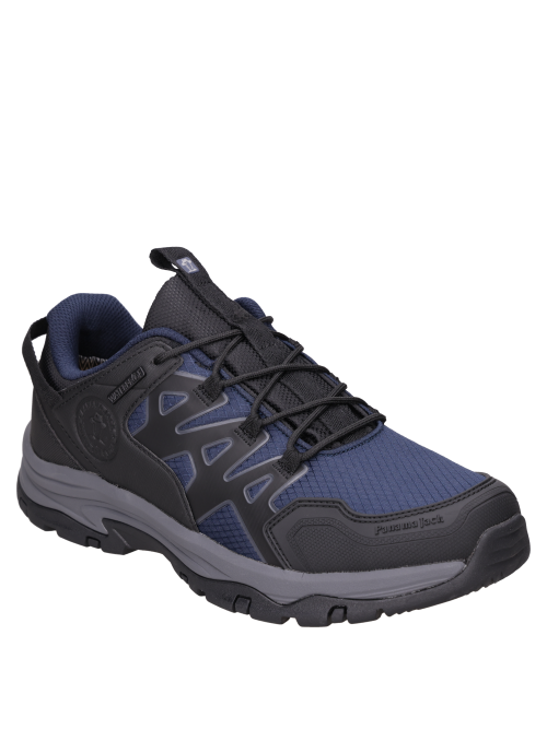 Zapatilla outdoor unisex azul con diseño robusto, ideal para trekking y senderismo.