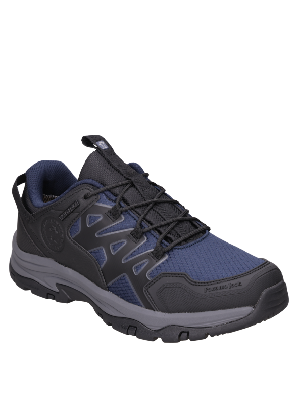 Zapatilla outdoor unisex azul con diseño robusto, ideal para trekking y senderismo.