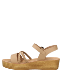Calzado casual beige para niña, taco plano de 3,3 cm, perfecto para explorar la ciudad.
