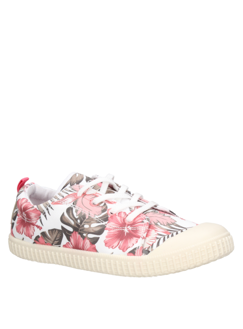Zapatilla urbana blanca para niña, estilo casual, ideal para juegos y paseos.