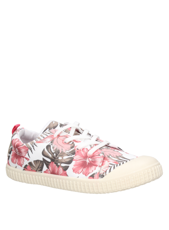 Zapatilla urbana blanca para niña, estilo casual, ideal para juegos y paseos.