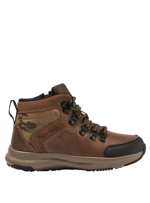 Calzado infantil camel con diseño liviano, ideal para explorar al aire libre, estilo casual.