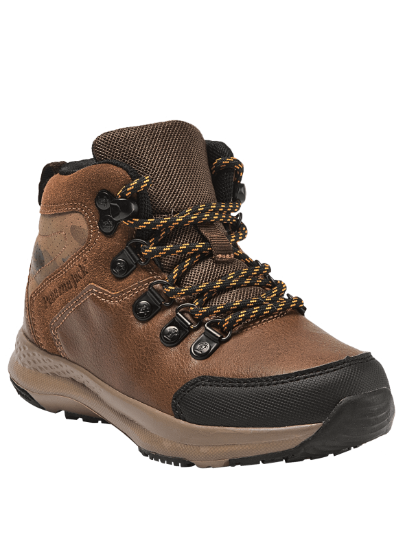 Calzado infantil camel con diseño liviano, ideal para explorar al aire libre, estilo casual.