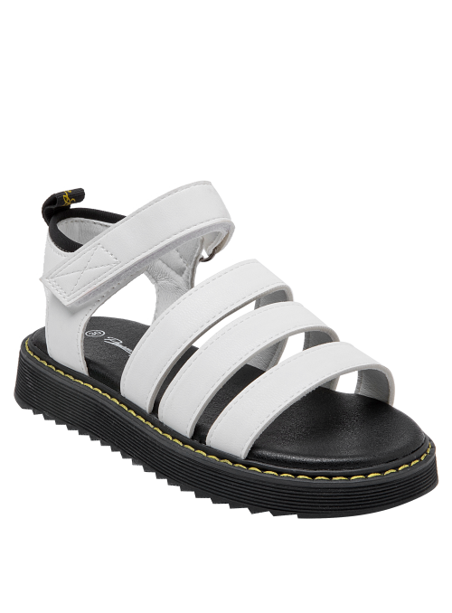 Zapato plano blanco para niña, estilo urbano, combina con shorts y vestidos.