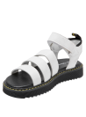 Sandalia plana blanca para niña, estilo casual, ideal para actividades al aire libre.