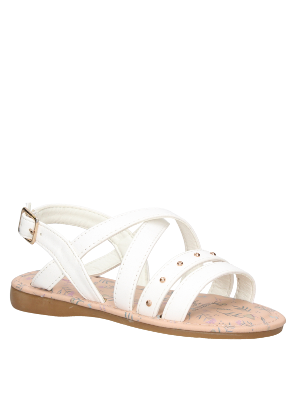 Calzado ligero blanco para niña, ideal para combinar con ropa veraniega.