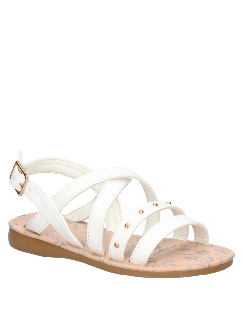Sandalia infantil blanca para niña, estilo casual, ideal para paseos y juegos.