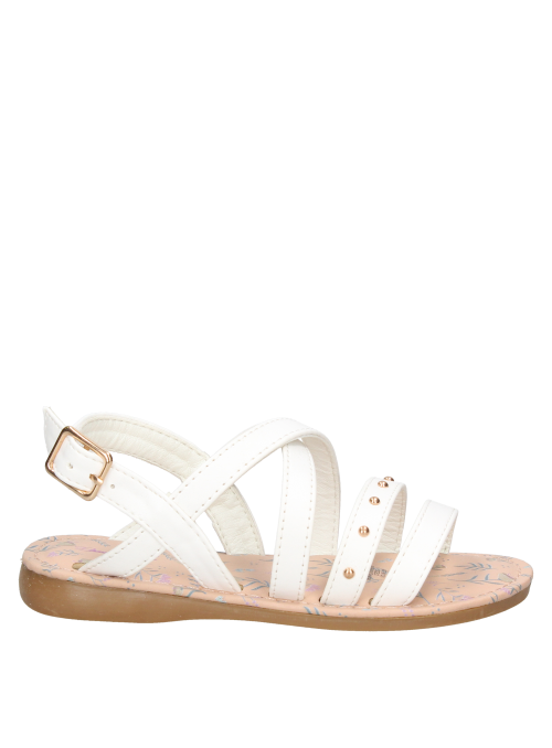 Sandalia infantil blanca para niña, estilo casual, ideal para paseos y juegos.