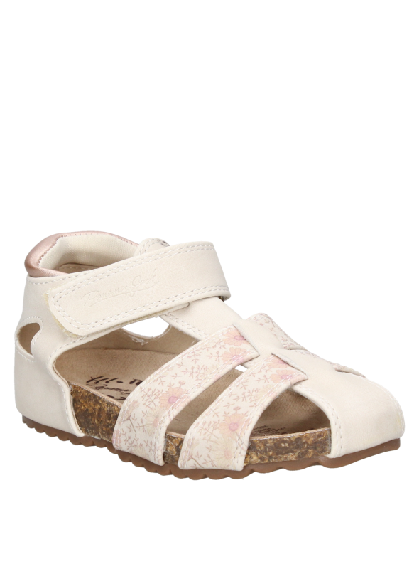 Sandalia sintética beige para niña, cómoda y ligera, adecuada para días de verano.