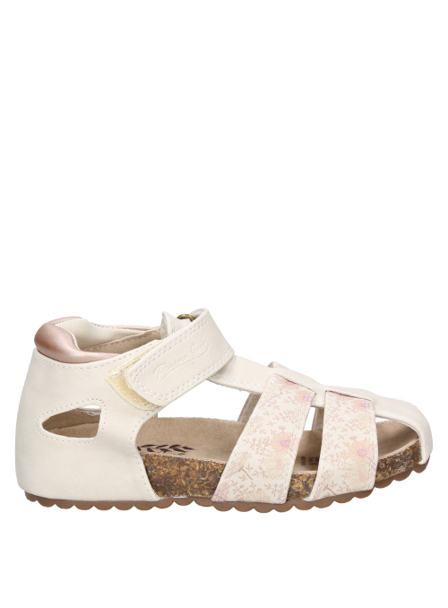 Sandalia sintética beige para niña, cómoda y ligera, adecuada para días de verano.