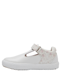 Zapato sintético blanco para niña, cómodo y flexible, ideal para el día a día.