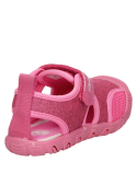 Sandalia sintética rosada para niña, taco plano, ideal para movimientos naturales.