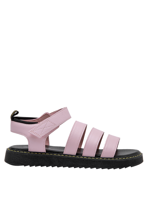 Sandalia de niña en color rosado, material sintético, ideal para usar con shorts o vestidos livianos.