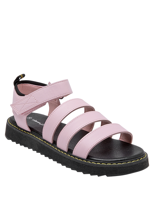 Sandalia de niña en color rosado, material sintético, ideal para usar con shorts o vestidos livianos.