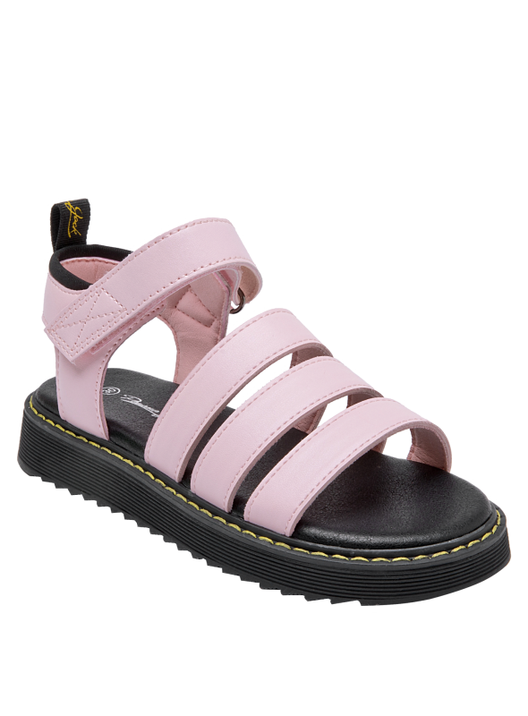 Calzado sintético rosado para niña, diseño versátil, perfecto para actividades al aire libre.