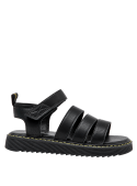Calzado negro para niña, diseño de correas, perfecto para actividades al aire libre.